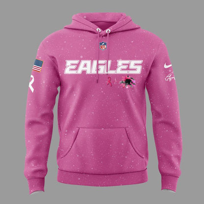 Exclusive Version Philadelphia Eagles Breast Cancer Awareness Pink Hoodie 2025