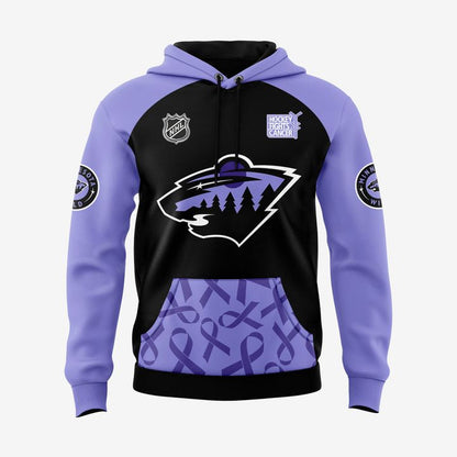 Limited Editions Minnesota Wild Hockey Fights Cancer 2025 Hoodie