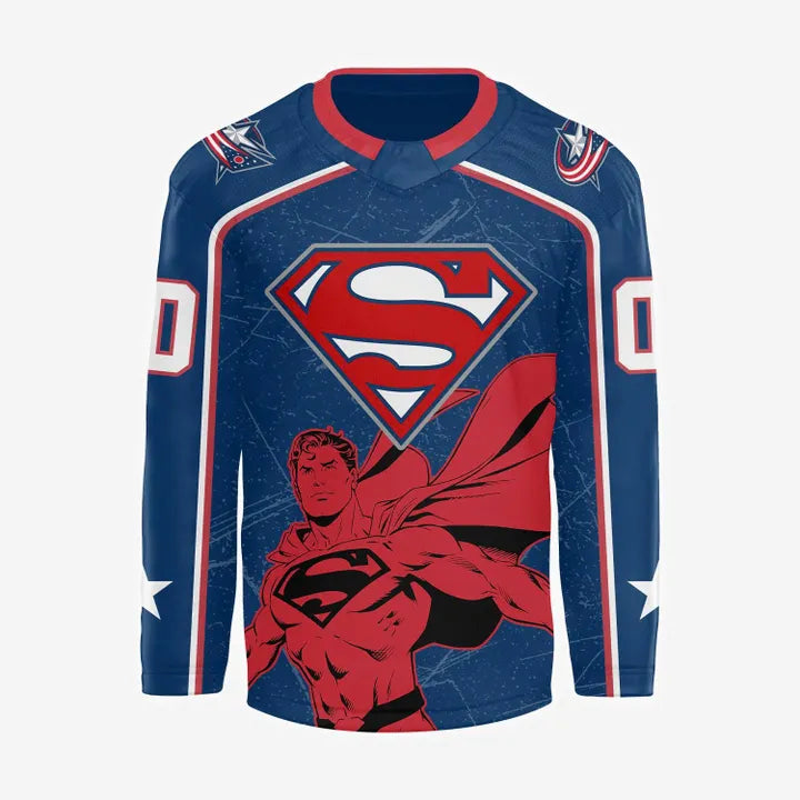 Columbus Blue Jackets 2025 Superman Hero Night Jersey