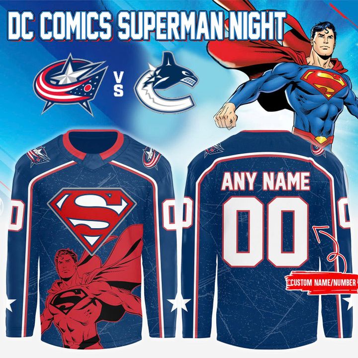 Columbus Blue Jackets 2025 Superman Hero Night Jersey