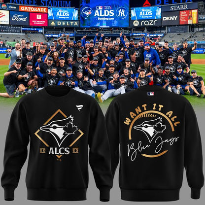Limited Edition Toronto Blue Jays Fanatics Black 2025 Champions sweatshirt for fans