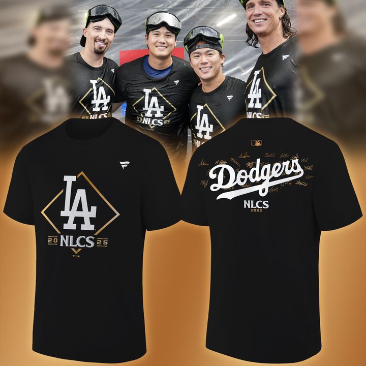 Los Angeles Dodgers Fanatics Black 2025 National League Division Series Champions Locker Room T-Shirt