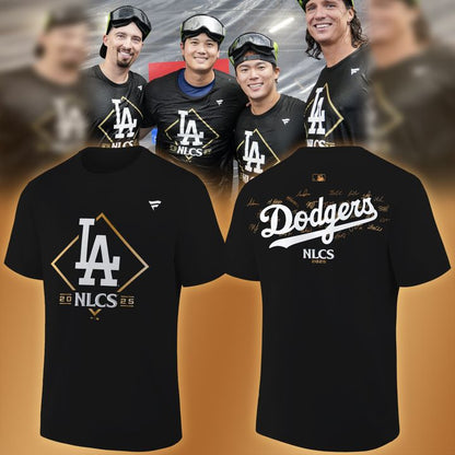 Los Angeles Dodgers Fanatics Black 2025 National League Division Series Champions Locker Room T-Shirt