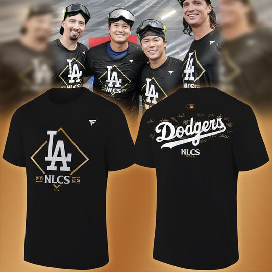 Los Angeles Dodgers Fanatics Black 2025 National League Division Series Champions Locker Room T-Shirt