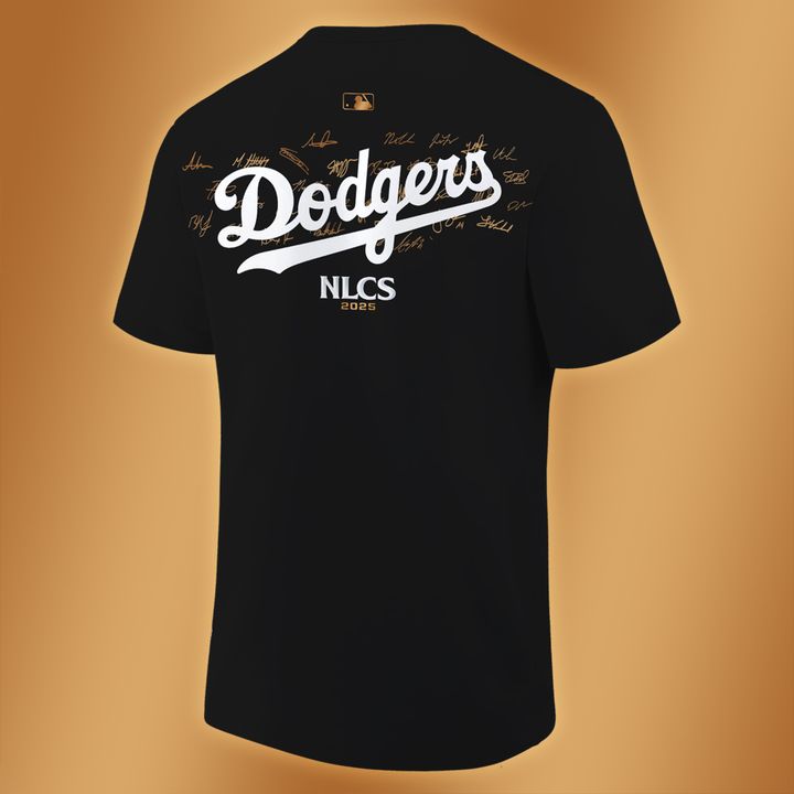 Los Angeles Dodgers Fanatics Black 2025 National League Division Series Champions Locker Room T-Shirt