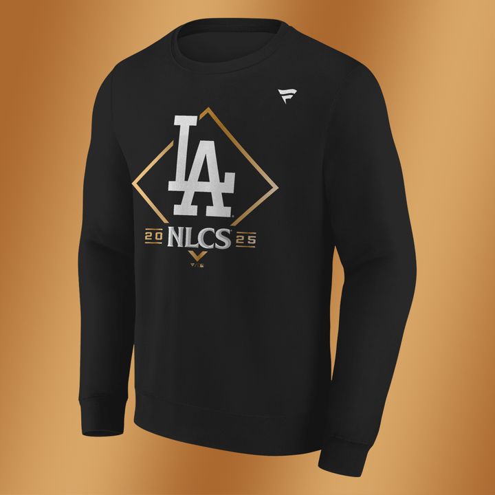 Los Angeles Dodgers Fanatics Black 2025 National League Division Series Champions Locker Room Sweatshirt