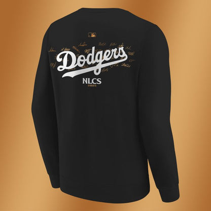 Los Angeles Dodgers Fanatics Black 2025 National League Division Series Champions Locker Room Sweatshirt