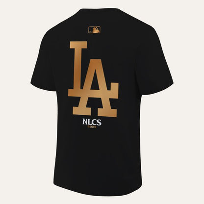 1. Los Angeles Dodgers Fanatics Black 2025 National League Division Series Champions Locker Room T-Shirt