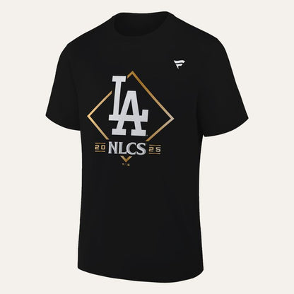 1. Los Angeles Dodgers Fanatics Black 2025 National League Division Series Champions Locker Room T-Shirt
