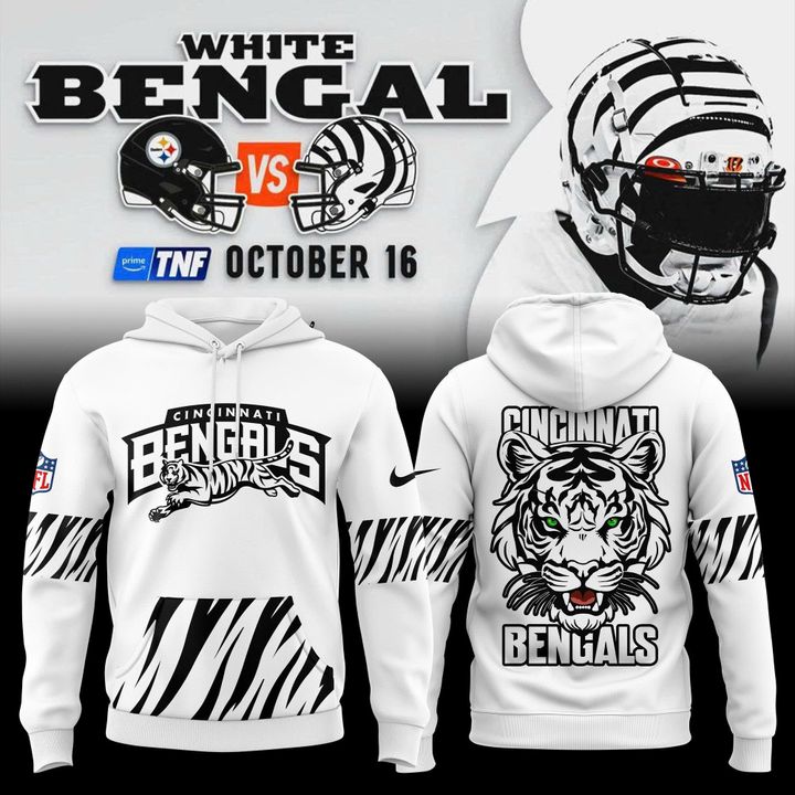 Men's White Cincinnati Bengals "White Bengals" Hoodie