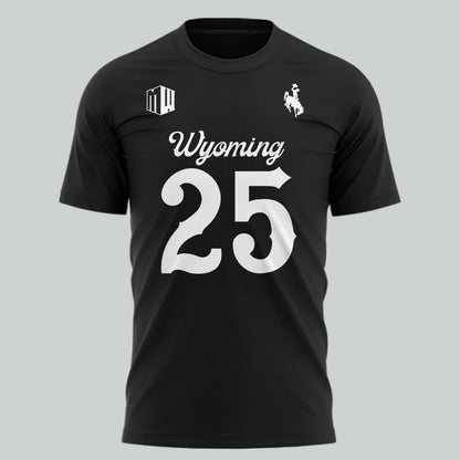 2025 Wyoming Cowboys Dark Mode Black T-Shirt