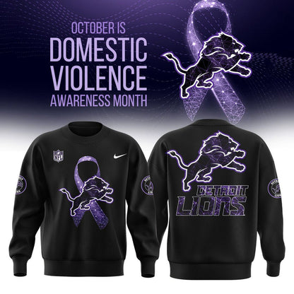 Detroit Lions Domestic Violence Awareness Month Sweatshirt