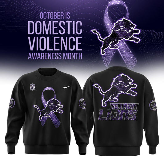 Detroit Lions Domestic Violence Awareness Month Sweatshirt