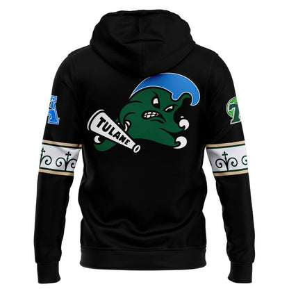 Tulane Green Wave football City Edition Black Hoodie