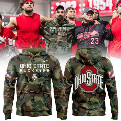 Ohio State Football Military Appreciation Camo Hoodie 2025
