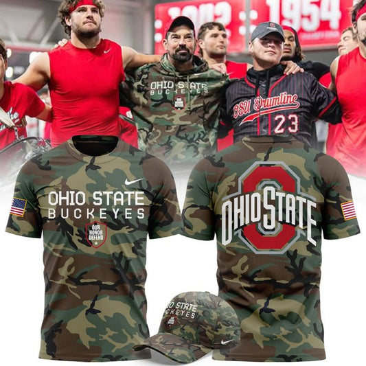 Ohio State Football Military Appreciation Camo T-shirt 2025
