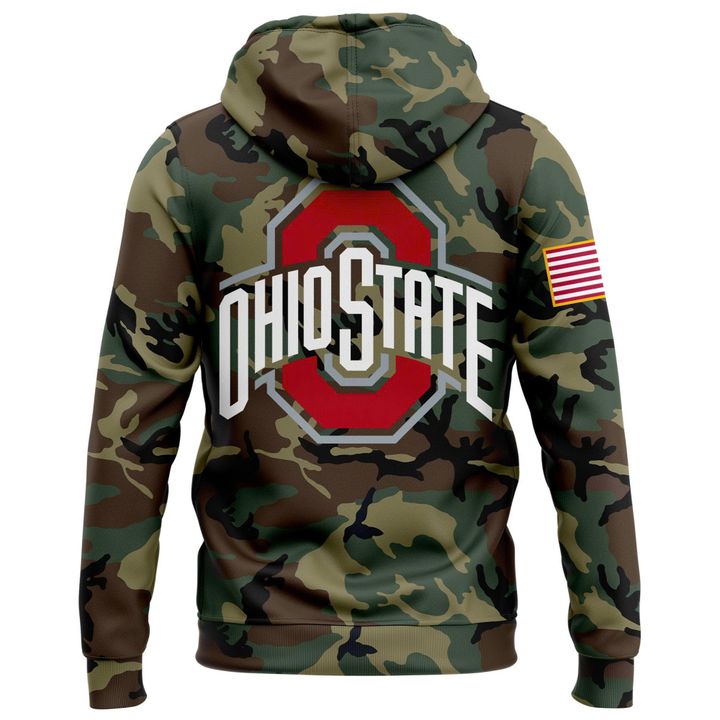Ohio State Football Military Appreciation Camo Zip Hoodie 2025