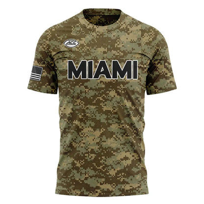 Miami Hurricanes Football Military Appreciation Limited Edition Camo T-Shirt