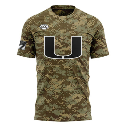 Miami Hurricanes Football Military Appreciation Limited Edition Camo T-Shirt