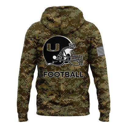 Miami Hurricanes Football Military Appreciation Limited Edition Camo Hoodie