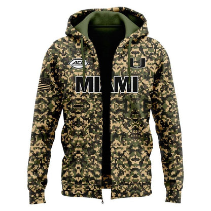 Special 2025 Miami Camo Uniforms Hoodie Zip Hoodie