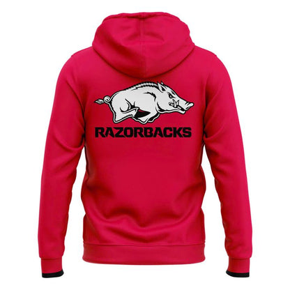 2025 Arkansas Razorbacks Uniform Red Zip Hoodie