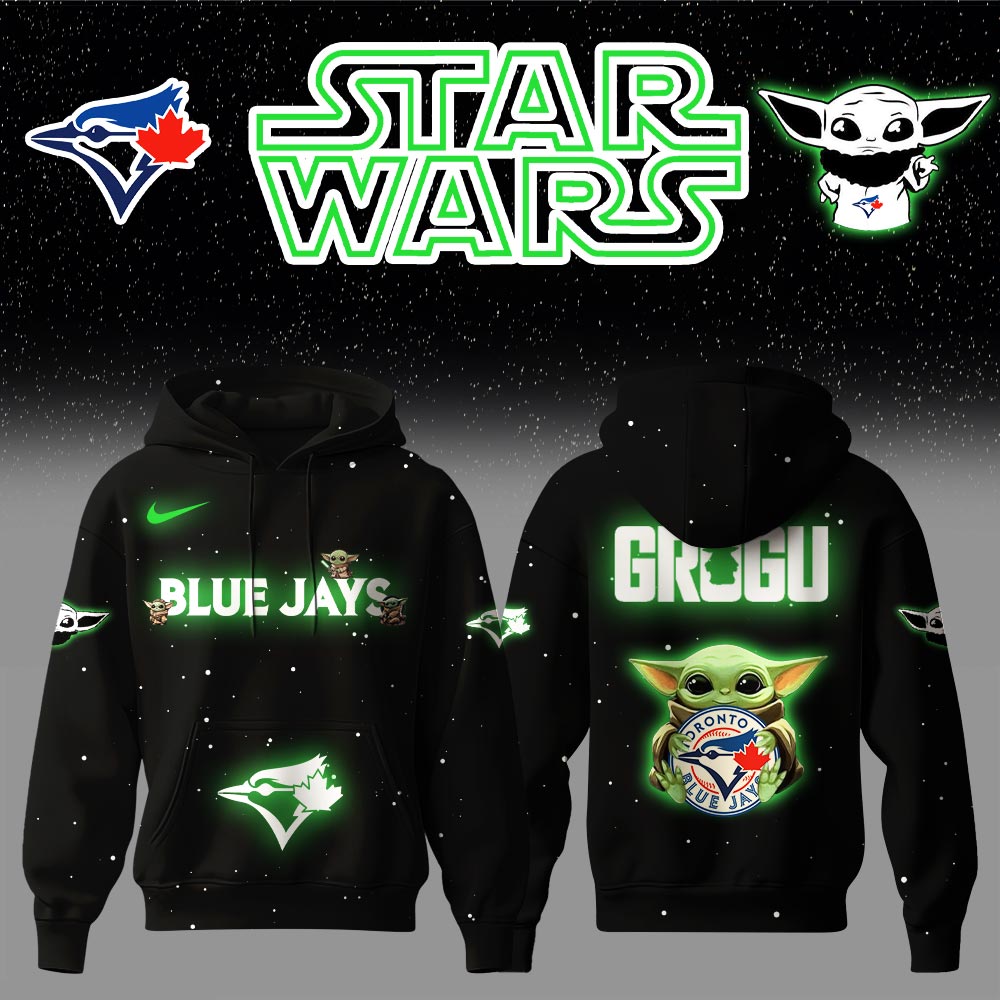 .Toronto Blue Jays x Stars Wars Baby Yoda Game Night Hoodie Editions Limited