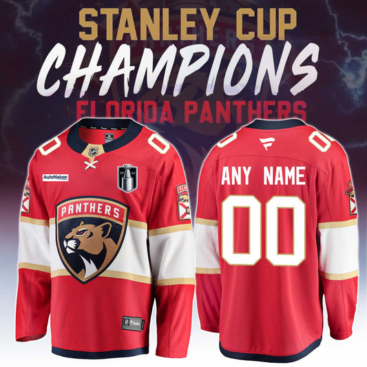 Florida Panthers Hockey Jersey Champions Stanley Cup Final 2025 Custom Name And Number