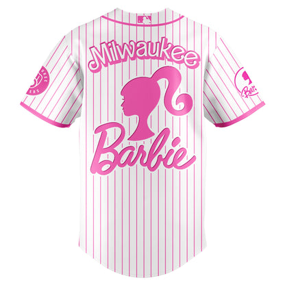 .    Milwaukee   Brewers MLB x Barbie Night Game Limited Edition Jersey 2025 v1
