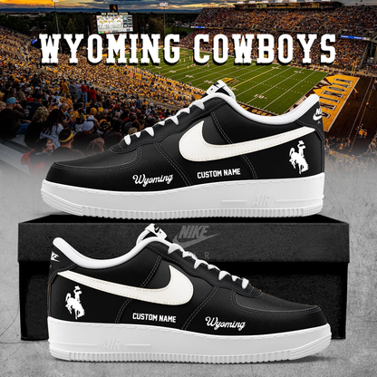 2025 Wyoming Cowboys Dark Mode Black Shoes