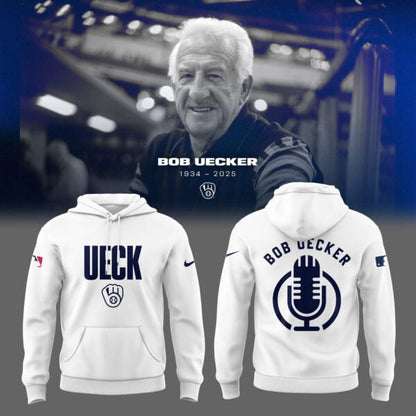 8. Honoring The Legend – Brewers icon & Baseball Hall of Famer Bob Uecker Hoodie