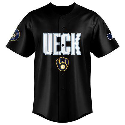 2. "Mr Baseball" Bob Uecker Baseball Tribute Baseball Jersey Black