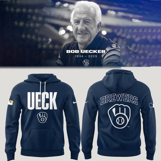3. "Mr Baseball" Bob Uecker Baseball Tribute Milwaukee Brewers combo unisex Hoodie + jogger + cap