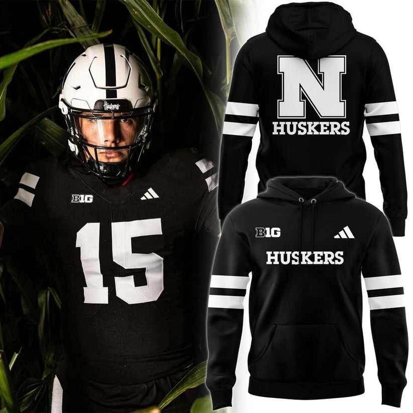 Nebraska Football Blackout uniforms Hoodie 2025
