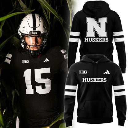 Nebraska Football Blackout uniforms Hoodie 2025