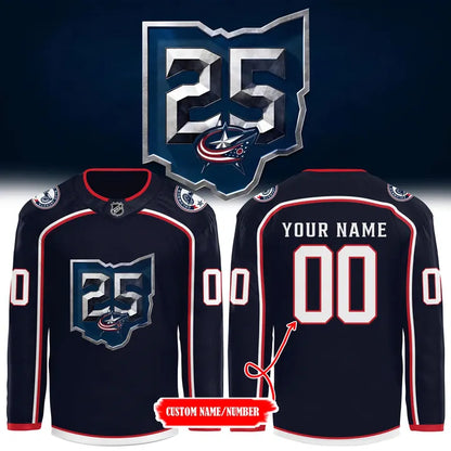 Columbus Blue Jackets 25th anniversary season jersey