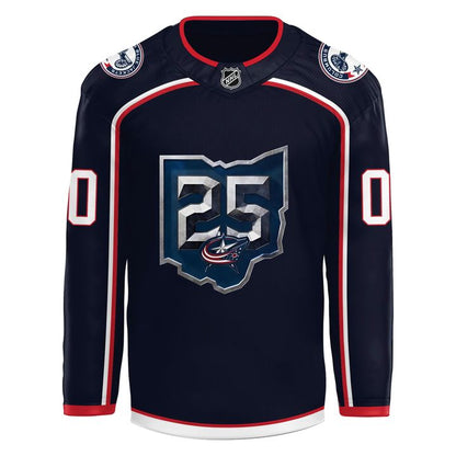 Columbus Blue Jackets 25th anniversary season jersey