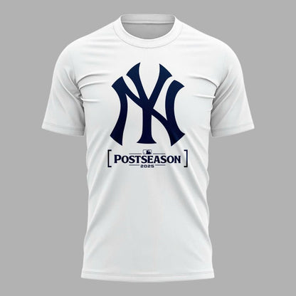 NY Yankees White 2025 Postseason T-Shirt - Limited Edition