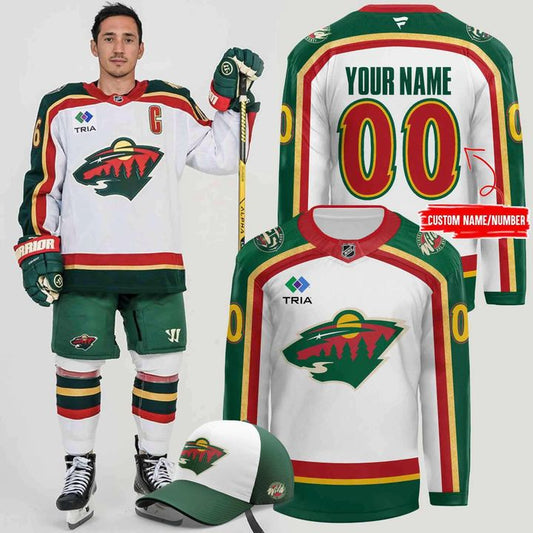 Men's Minnesota Wild Fanatics White 25th Anniversary Premium Custom Jersey