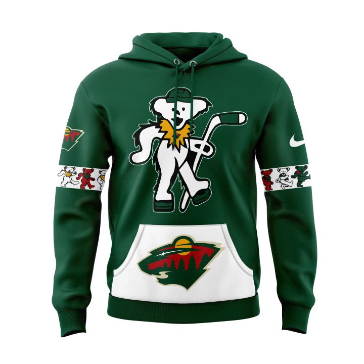 Limited Edition Minnesota Wild Grateful Dead Night Green Hoodie
