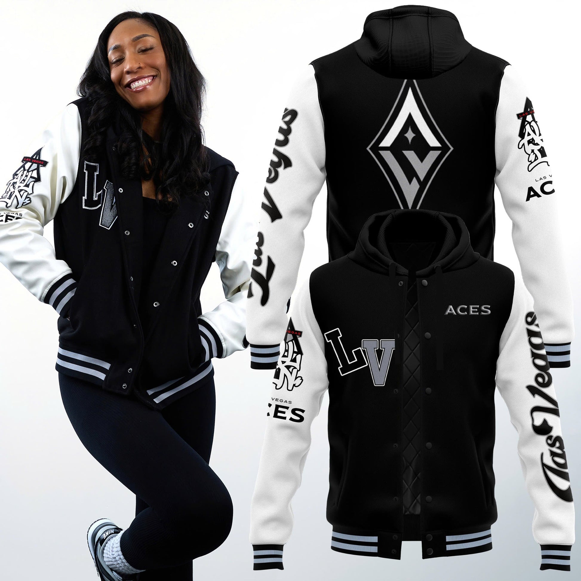 Las Vegas Aces Hooded Letterman Jacket