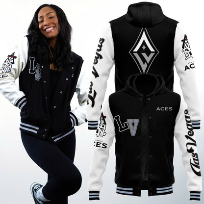 Las Vegas Aces Hooded Letterman Jacket