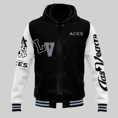Las Vegas Aces Hooded Letterman Jacket