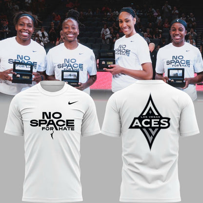 Special "No Space For Hate" Las Vegas Aces T shirt 2025