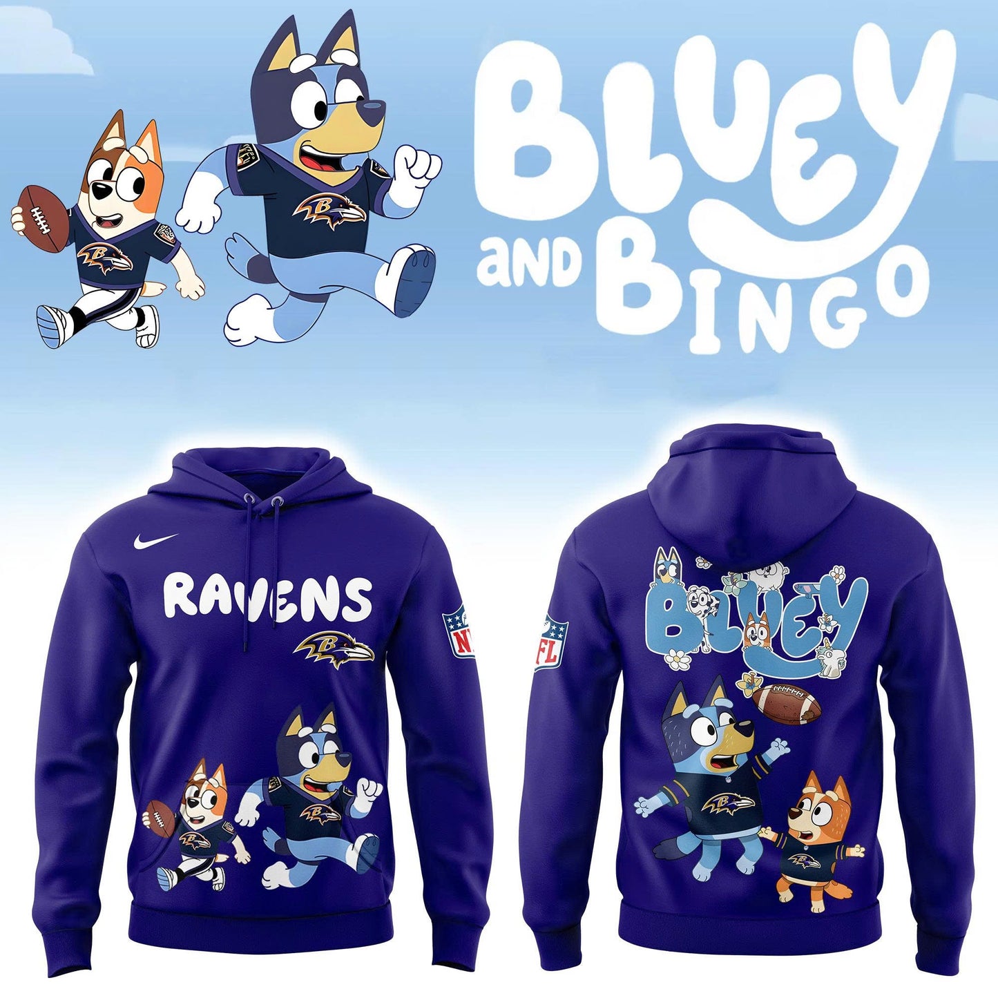 Baltimore Ravens Bluey&Bingo Hoodie | Jogger | Cap